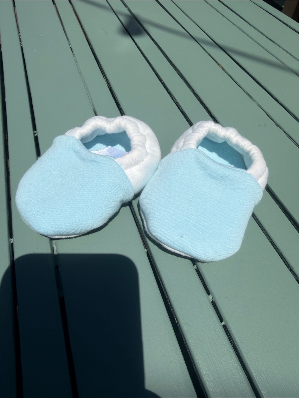 GANZ Baby Light Blue Plush Bootie with White Trim